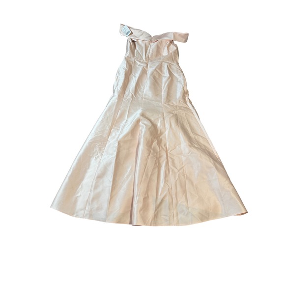 NWT Alfred Sung Size 14 OFF-THE-SHOULDER CUFF TRUMPET GOWN FRONT SLIT BLUSH Pink - Picture 10 of 10